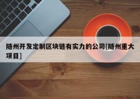 随州开发定制区块链有实力的公司[随州重大项目]