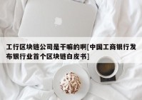 工行区块链公司是干嘛的啊[中国工商银行发布银行业首个区块链白皮书]