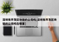 深圳有开发区块链的公司吗[深圳有开发区块链的公司吗在哪里]